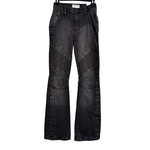We The Free Vector Moto Mid Rise Size 24 Flare Black NWT Tall - Picture 3 of 16